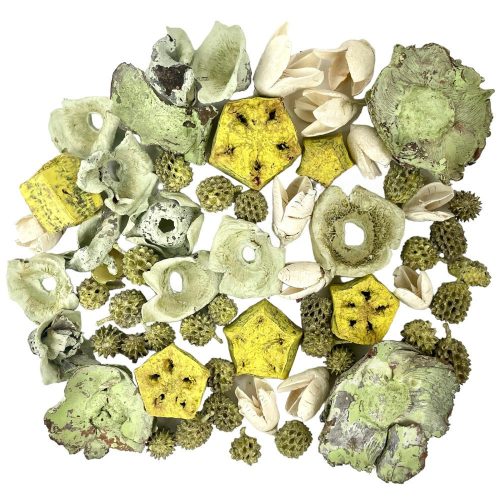 Dry decoration, yellow-pale green-white, 71 gr/package