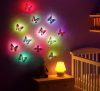 Illuminated butterfly lamp, false adhesive butterfly lamp, 4 pcs