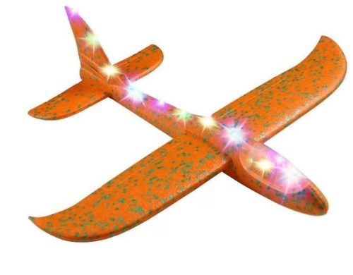 Glider flying with LED light, orange yellow