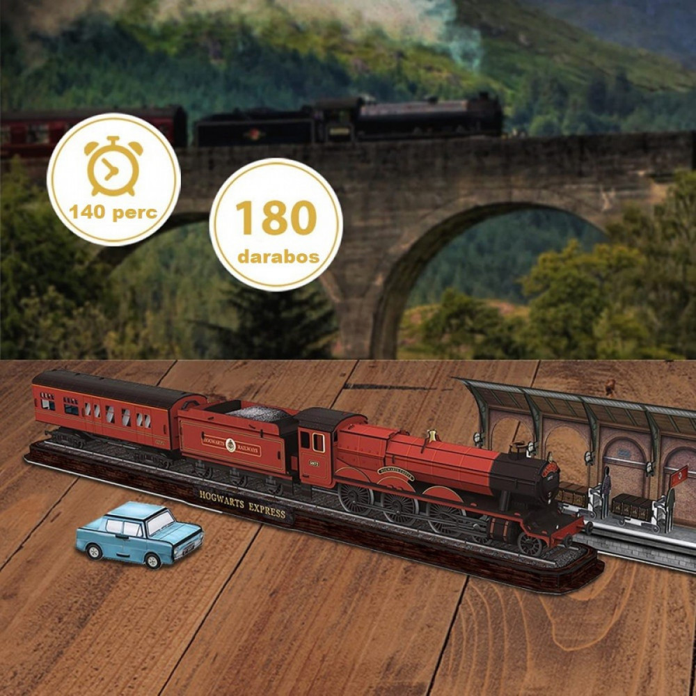 CubicFun Harry Potter 3D Puzzle Roxfort expressz vonat, Gyerekeknek, felnőtteknek és fanoknak, 180 db-os